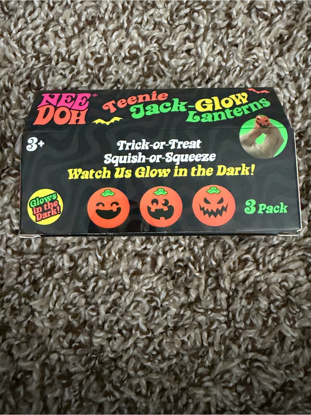 SALE‼️ NeeDoh Teenie Jack-Glow Lanterns - Orange Pumpkin 3-Pack - Picture 3 of 4